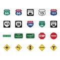 Collection of road signs. Vector illustration decorative design Royalty Free Stock Photo