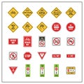 Collection of road signs. Vector illustration decorative design Royalty Free Stock Photo