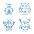 A collection of robots illustration.. Vector illustration decorative background design