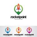 Collection of rocket point logo design template