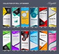Collection Of Roll Up Banner Design Stand Template Vector Illustration