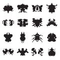 Collection of Rorschach test inkblots. Vector illustration