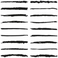 Collection of rough hand-drawn vector line brushes Royalty Free Stock Photo