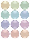 Collection of round buttons