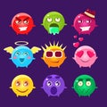 Collection Of Round Character Emoji Icons Royalty Free Stock Photo