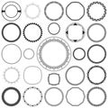 Collection of Round Decorative Ornamental Border Frames with Clear Background. Royalty Free Stock Photo