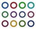 Collection of Round Label Border Frames. Colorful Badge Circle With Star Royalty Free Stock Photo