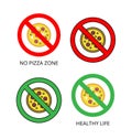 Collection of round signs for healthy life style