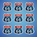 collection of route 66 badges. Vector illustration decorative design