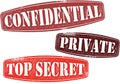 Confidential Private and Top Secret Stamps