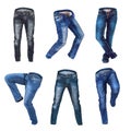 Collection of running jeans o Royalty Free Stock Photo