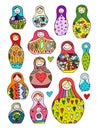 Collection of russian nesting dolls, Matryoshka for your design