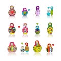 Collection of russian nesting dolls, Matryoshka for your design