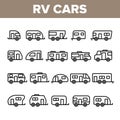 Collection Rv Camper Cars Vehicle Icons Set Vector Royalty Free Stock Photo