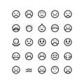 Collection of Sad Emoticons Set of 25 Unhappy Faces Negative Feedback Icons Royalty Free Stock Photo