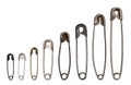 Collection of safety pins Royalty Free Stock Photo