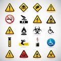 A collection of safety and warning Royalty Free Stock Photo