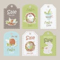 Collection of Sale Easter tags. Royalty Free Stock Photo