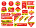 Collection of Sale Stickers shop product tags, labels or sale posters and discount banners vector sticker icons Royalty Free Stock Photo