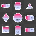 Collection of sample logo and text postage stamp