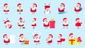 Collection Santa Clauses. Christmas Cheerful Happy Characters