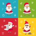 Collection Santa Clauses. Christmas Cheerful Happy Characters Royalty Free Stock Photo