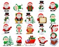 Collection of Santa Clauses, elfs, snowmans.