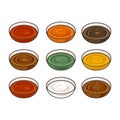 collection of sauces, Cream ,Curry Royalty Free Stock Photo