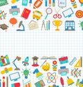 Collection of School Colorful Icons, Wallpaper for School