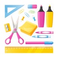 Collection of school and office supplies Royalty Free Stock Photo