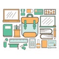 collection of school supply. Vector illustration decorative design Royalty Free Stock Photo