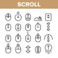 Collection Scroll Thin Line Sign Icons Set Vector Royalty Free Stock Photo