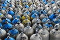 A collection of scuba tanks Royalty Free Stock Photo