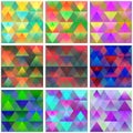 Collection of seamless colorful backgrounds with abstract geome