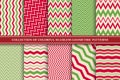 Collection of seamless colorful zigzag patterns. Bright striped retro backgrounds - vintage style. Endless creative Royalty Free Stock Photo