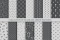 Collection of seamless drawing arrows patterns - doodle design. Creative simple hand drawn backgrounds. Elegant trendy Royalty Free Stock Photo