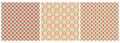 Collection of 3 seamless fabric patterns for use in graphics. Royalty Free Stock Photo