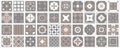 Collection of seamless geometric mosaic patterns - trendy elegant tile textures. Color decorative ornamental backgrounds