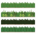 Collection of seamless green grass