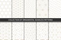 Collection of seamless ornametal patterns.