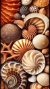 Collection of seashells and starfish isolated on white background Royalty Free Stock Photo