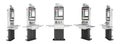 Collection of self-checkout kiosks or self-service payment machines isolated