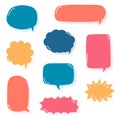Collection set of blank half tone speech bubble balloon, think, speak, talk, text box, banner