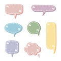 Collection set of blank hand drawn speech bubble balloon with quotation marks, think speak talk whisper text box Royalty Free Stock Photo