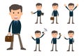 Collection set of Business man showing different gestures character. Royalty Free Stock Photo