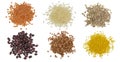 Collection Set of Cereal Grains and Seeds Heap