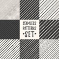 ÃÂ¡ollection of hand drawn striped diagonal seamless patterns