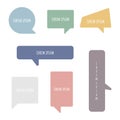 collection set of colorful pastel color, speech bubble balloon, think, speak, talk, text box, banner