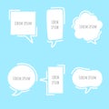 Collection set of cute, sweet,white speech bubble balloon think,speak,talk,template,art,flat,design,vector,illustration text box