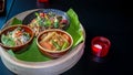 A collection set of different Asian menu dishes - Delicious Asian food displayed Royalty Free Stock Photo